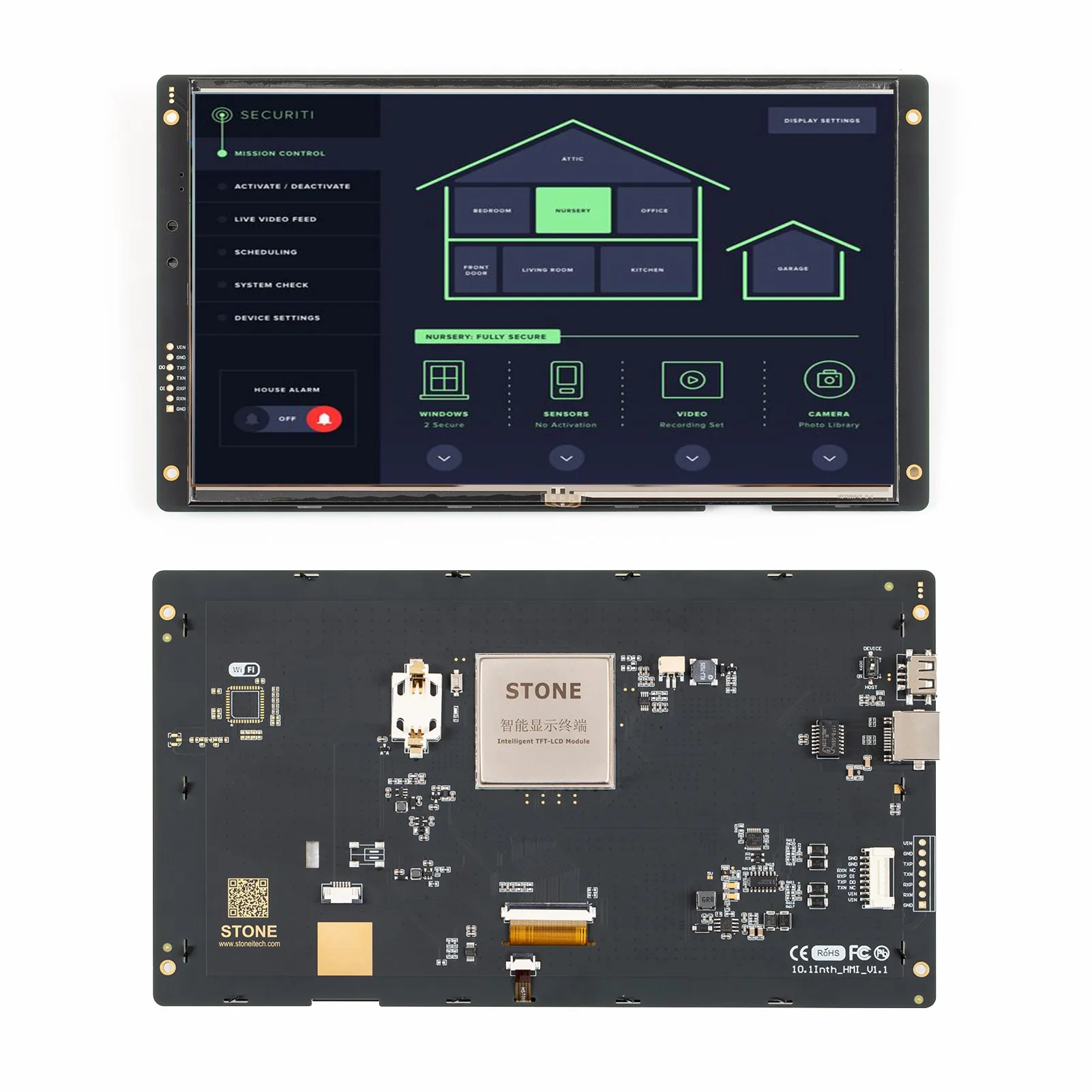 

SCBRHMI 10.1 inch Touch TFT LCD Module Display HMI Smart UART Serial Panel for Ardunio UNO/ESP32