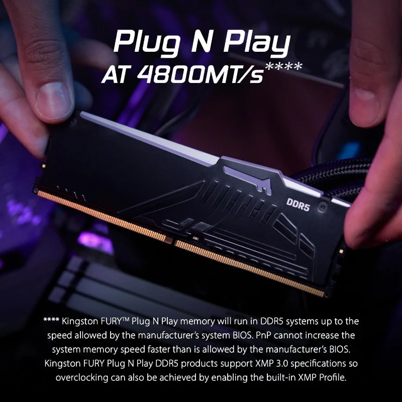 Fury Beast RGB 64GB (2x32GB) 6000MT/s DDR5 CL30 Desktop Memory AMD Expo Plug N Play Kit of 2
