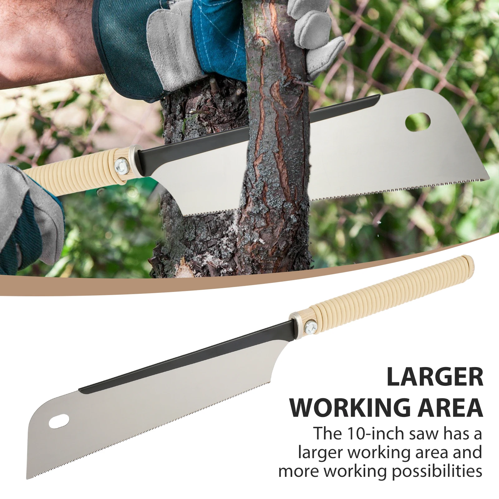Hand Saw Handheld Saw Japanese Pull Saw 10in SK5 High Carbon Steel with Hex Wrench 17Teeth Woodworking Hand Tool for Woodworking