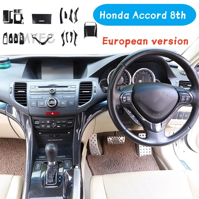 RHD For Honda Accord Tourer 유럽 버전 2009-2013 자동차 인테리어 대시 보드 에어 벤트 커버 기어 시프트 스타일링 스티어링 휠