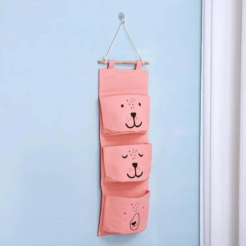 1PCS Dorm Living Room Bathroom Home Fabric Wall Closet Organizer Hanging Storage Bag 3 Pocket Waterproof Hanging Organizer