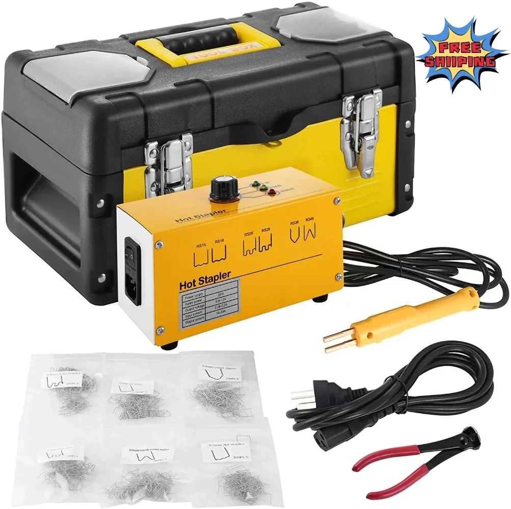 

20W 1PH 110V Thermoplastic Plastic Repair Kit 3 Heat Settings Comes with 600 Pieces (6 Types) Staples and Scissors