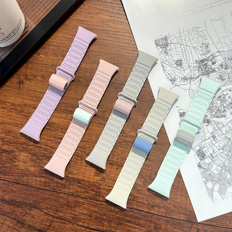 حزام سيليكون مغناطيسي لساعة Xiaomi MiBand 8 Pro 9 Pro الرياضية سوار لساعة Redmi 5 4 حزام ساعة ذكية حزام كوريا