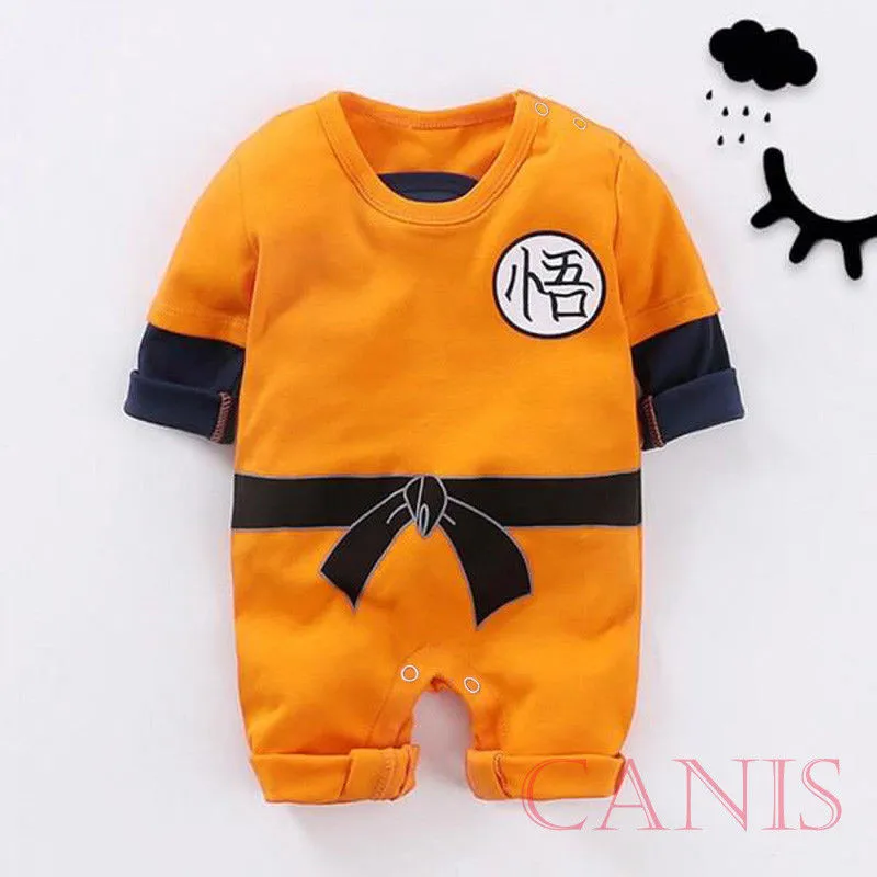 Baby Rompers Baby Jumpsuit Cotton Jumpsuit Baby Clothing Cotton Onesies 0-24months Baby Boy Romper Dragon Kungfu Long Sleeve Ball Goku One_piece Jumpsuit For Infant Boys And Girls