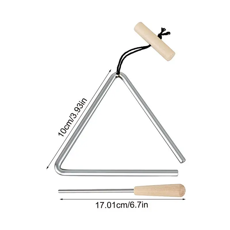 Triangle Percussion Instrument Hand Steel Triangle Percussion Instrument Steel Bell With Strikers For Rhythm