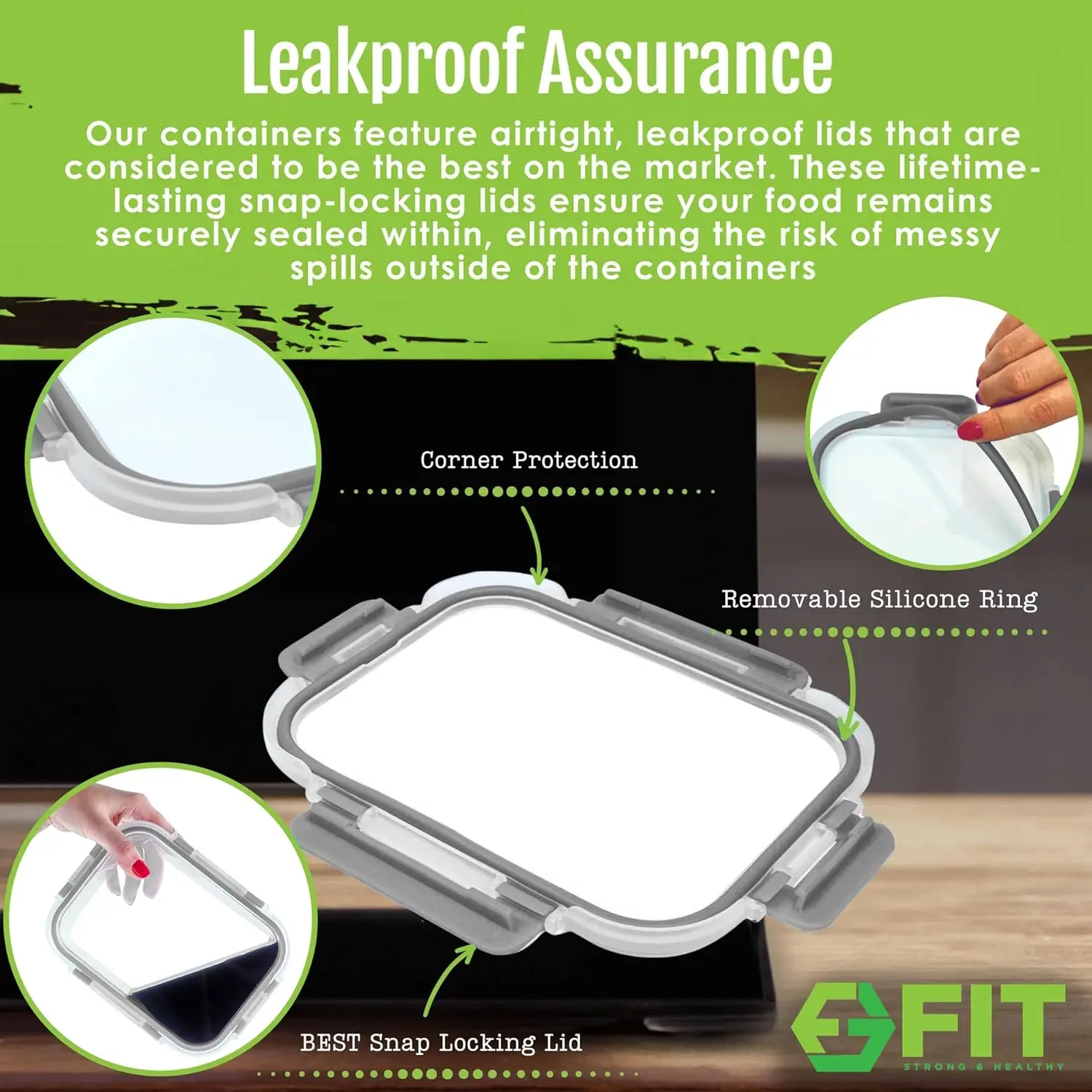 Glass Meal Prep Containers, 2 & 3 Compartments-Portion Control, Lunch Container Set, Food Storage, Airtight Lids, Oven & Freez