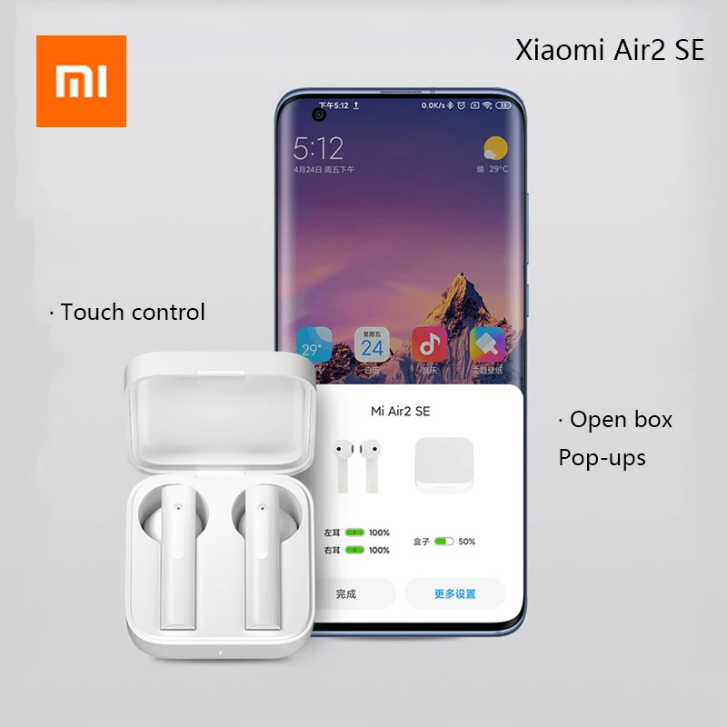 

Xiaomi Air 2 S Earphones TWS True Wireless Bluetooth Earphone Air2 Air 2S Headset AirDots Pro 2 SE 20 Hours Touch Control