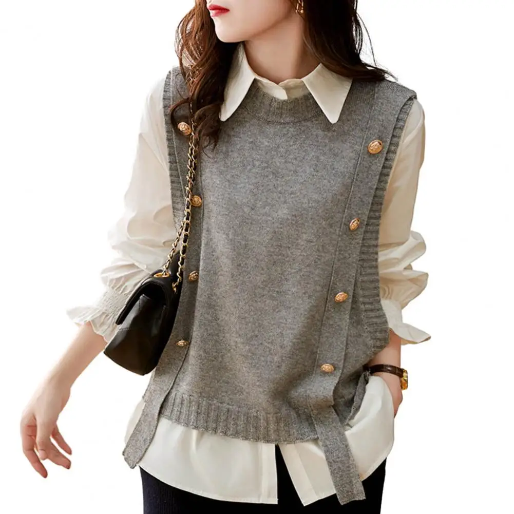 

Breathable Women Vest Fashionable Women's Knitted Vest Stylish Sleeveless Tank Top for Autumn Winter Soft Retro Trendy for Women
