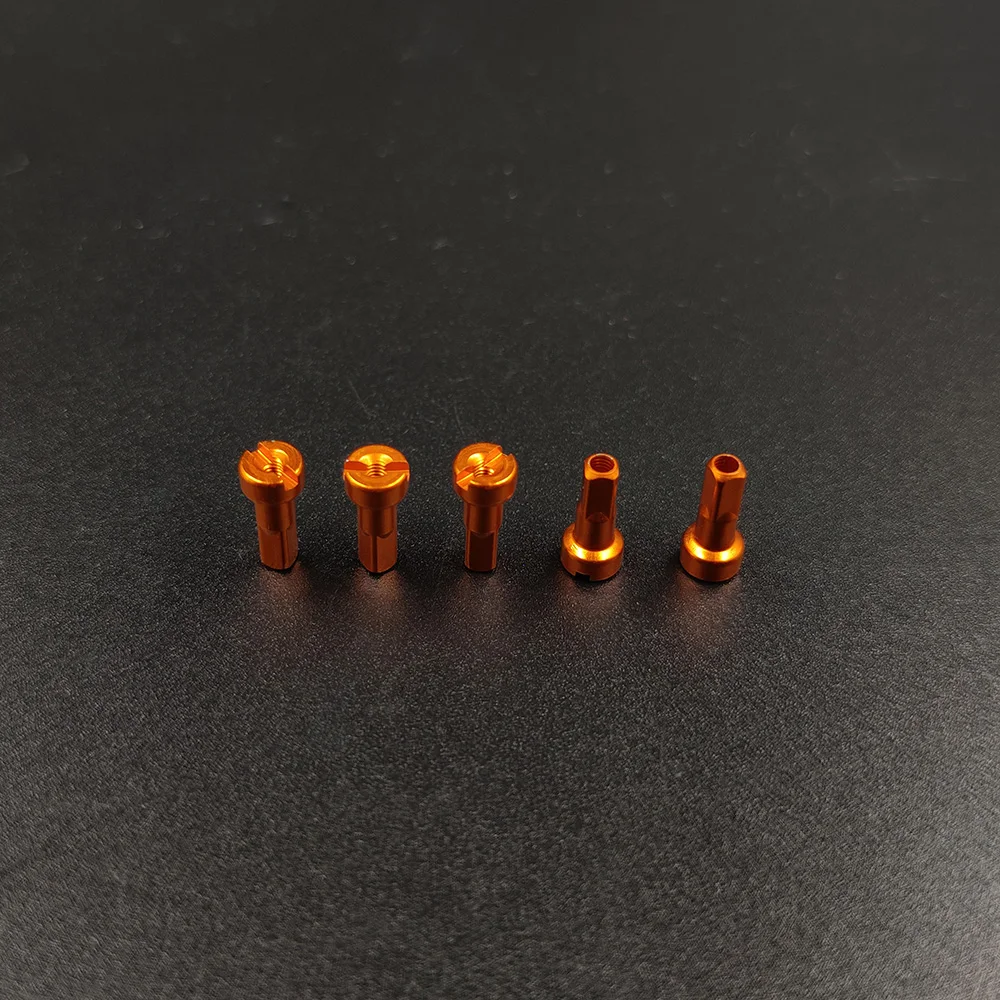 Super Light EASEDON Bicycle Ray MV Nipples Orange Aluminum Alloy 14mm 14G Gauge 2.0 Round Head For MTB Road Bike Wheel Spokes