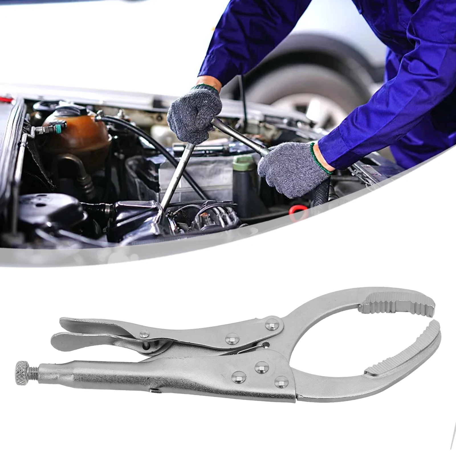 

Adjustable Locking Oil Filter Pliers Wrench Vise Style Grip Oil Filter Remover Plier Steel Automotive Disassembly Manual Tool