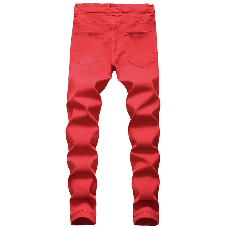Men's Ruined Hole Denim Jeans Hip Hop High Street Trousers Ripped Pants Large Size ripped jeans,ripped patchwork jeans