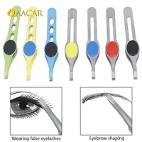 1Pc Professional Eyebrow Tweezers Eyebrow Hair Removal Clip Makeup Eyelash Extension Eyelash Tweezers Beauty Random color 1