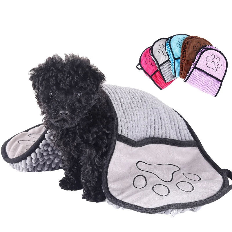 Soft Dog Bath Robe Towel Quick Super Absorbent Pet Bath Towel Cat Convenient Pet Cleaning Washcloth Accessories bath towel pet bath towel