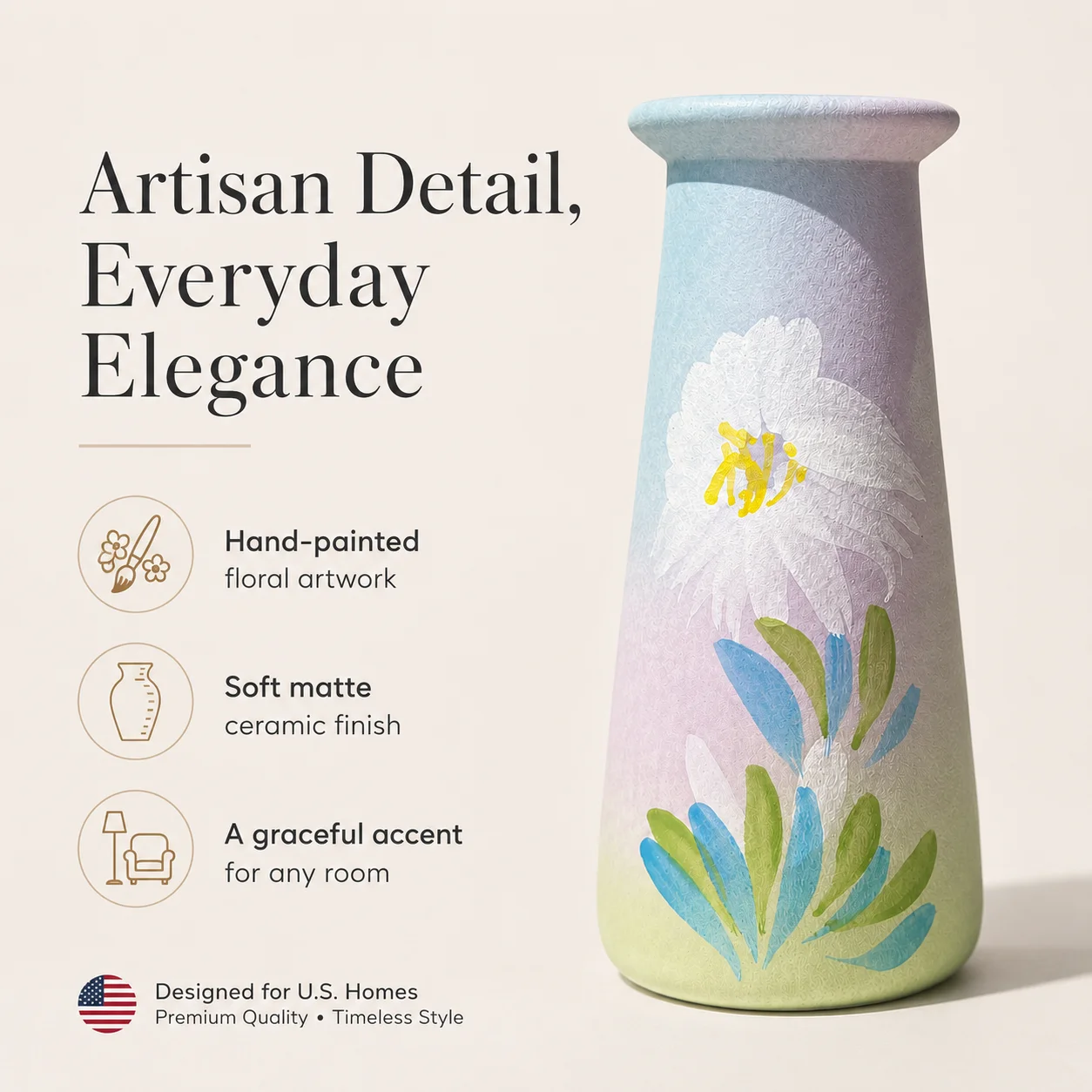 Hand Painted Ceramic Vase 3