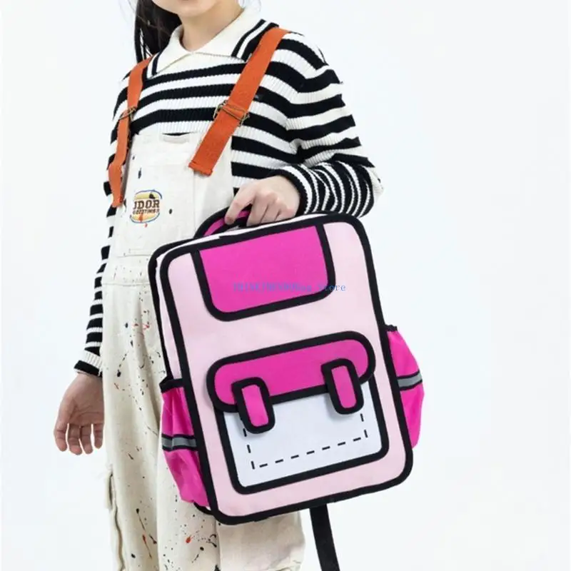 63HC Delicate Cartoon 3D Backpack Anime Styles Bag Casual School Bags for Students 3