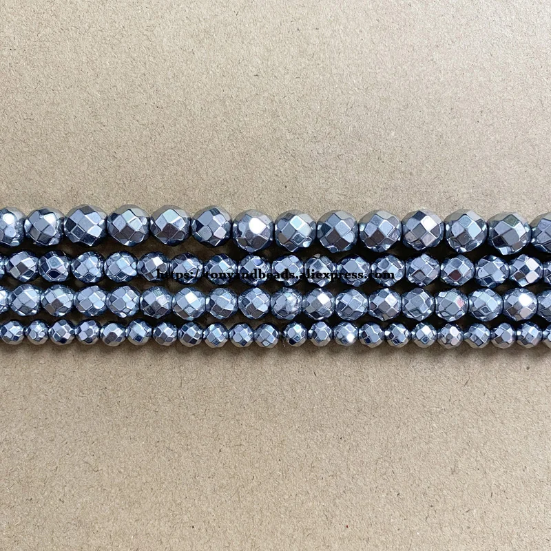 BRCbeads Perle Sciolte Runde In Pietra Naturale 10 Mm - Ematite Placcata Argento | Ideali Per Creazione Gioielli Fai Da Te Eleganti - copertina