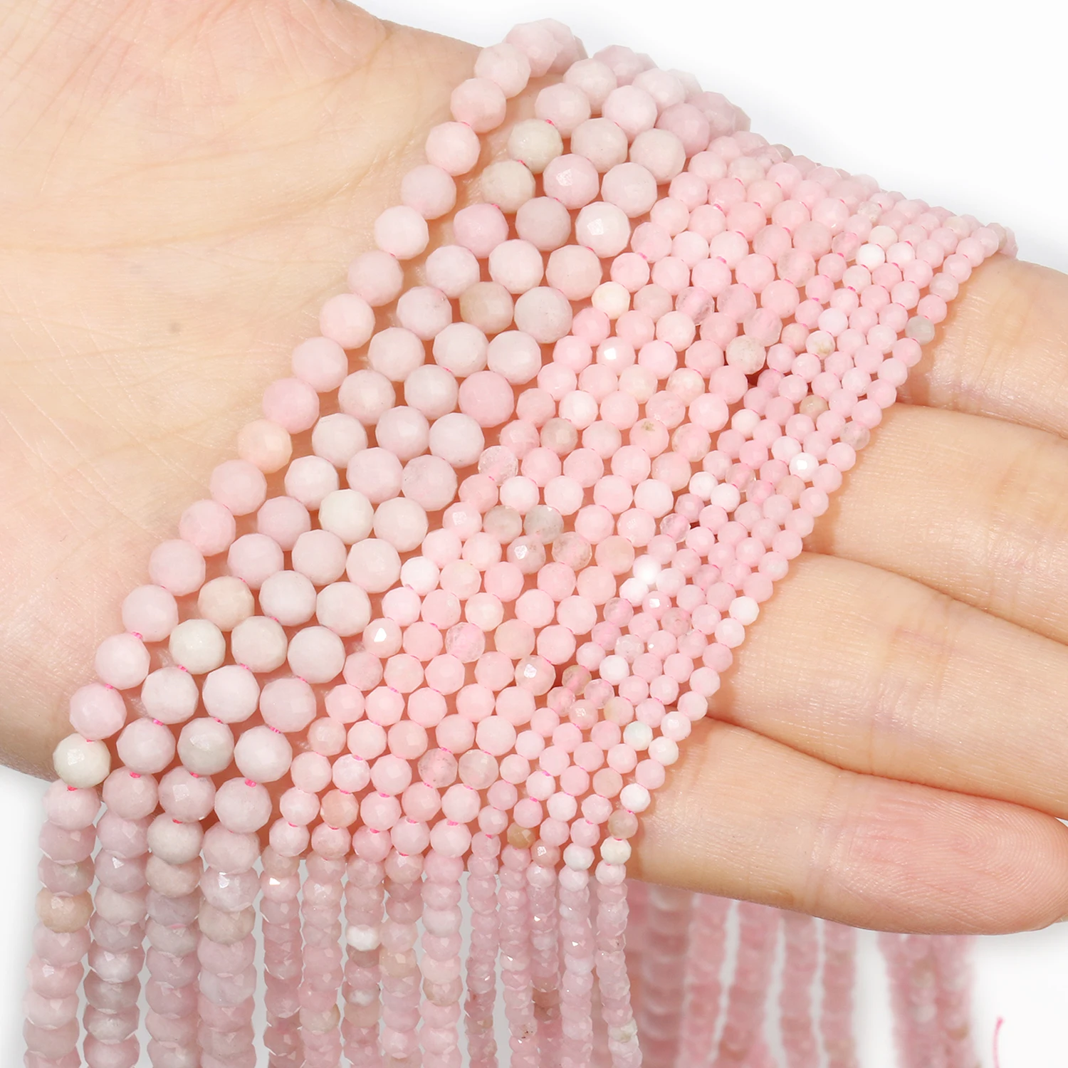 2/3/4Mm Aa Pink Opal Bead Sfaccettato Natural Gem Stone Round Tiny Beads For Jewelry Making Collana Fai Da Te Accessori Per Bracciali 15''