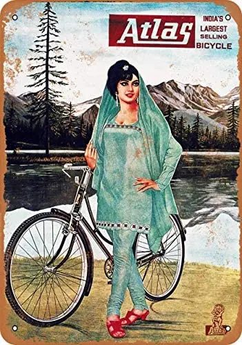 

Metal Vintage Tin Sign 1971 Atlas Bicycles India-Metal Tin Signs, Home Kitchen Wall Retro Poster Plaque Mural Bar Pub Coffee D