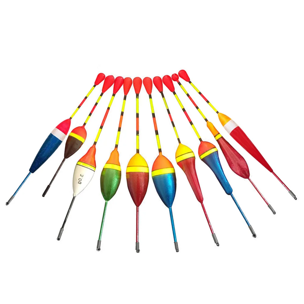 5/10pcs Fishing Floats Set Buoy Bobber Fishing Light Stick Floats Fluctuate Mix Size Color float buoy For Accessories