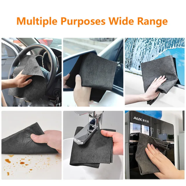 2/5 db Vastagabb Mágikus Tisztító Kendő Nevés Nincs Vízjel Üveg Tiszta Szerszám Mikroszálas Rongy Gyorsan Mosó Törölköző Padló - Image 3