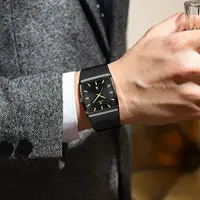 POEDAGAR Top Luxury Men Wristwatch Waterproof Luminous Stainless Steel Mesh Date Man Watch Fashion Business Quartz Men's Watches 6