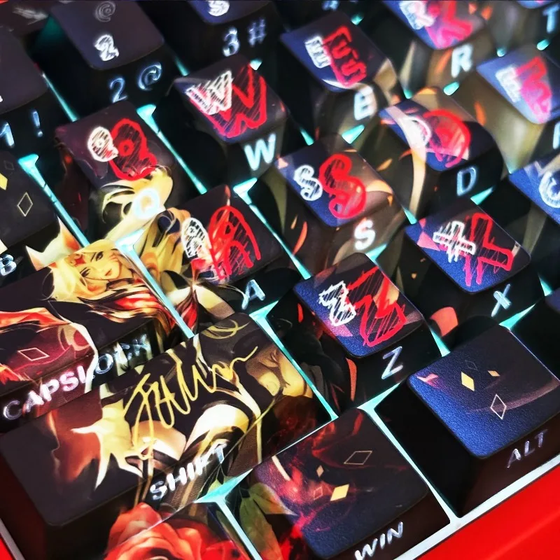 Faker Hall of Fame Ahri 테마 키캡 기계식 키보드 PBT 맞춤형 키캡 PC 게임 키보드 액세서리 수집용 선물