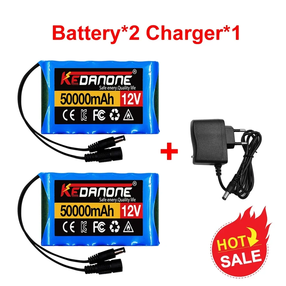 

NEW Portable Super 12V 50000mah Rechargeable Lithium Ion Battery Pack Capacity DC 12.6v 30Ah CCTV Cam Monitor + Charger