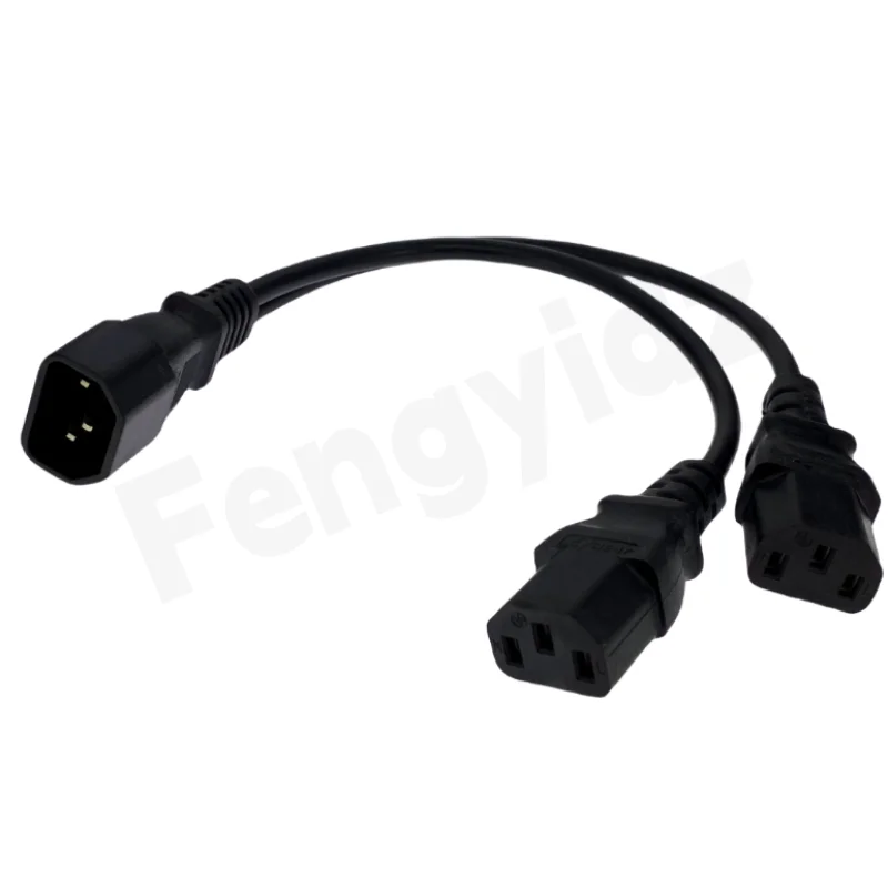 Power Cable Power Cord AC Adapter Plug Adapter UPS Server Splitter C14 to 2 x C13 Power Adapter Cable Single C14 to Dual 5-15R C13 Short Power Y Type Adapter Cord 10A 250V