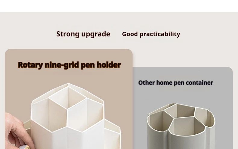 Rotating Pen Holder - Large Capacity Desktop Organizer | 360 Degree Rotation Resin Storage