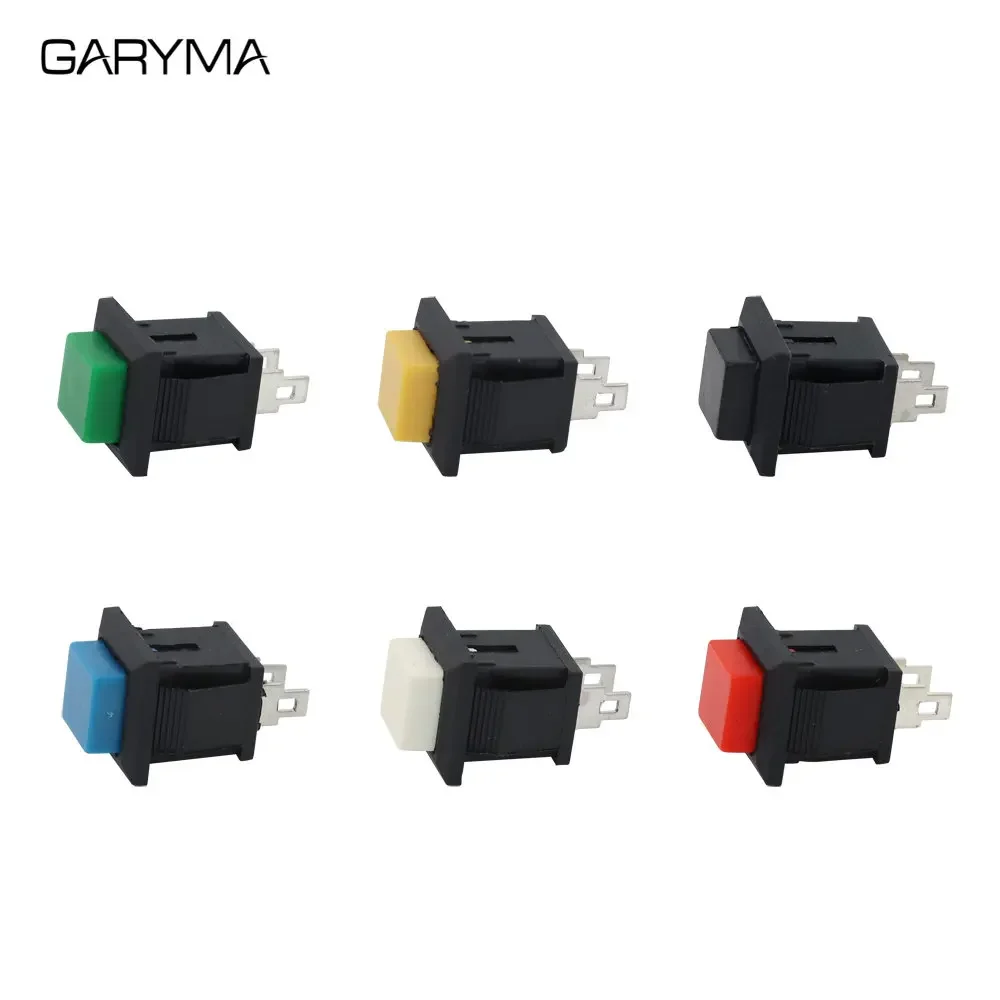 6Pcs DS-430 자동 잠금 스위치 리셋 스위치 순간 푸시 버튼 사각형 전원 스위치 ON-OFF 2Pin 1A/250VAC 3A/125VAC