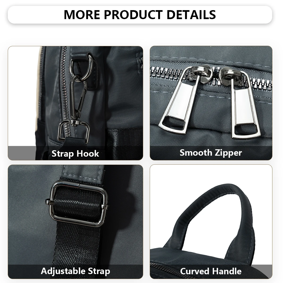 Hong Kong Simple Color-Blocked Women's Backpack 2025 New Large-Capacity Nylon Anti-Theft Backpack Versatile Casual School Bag for Shopping, Travel, Commuting, and Work