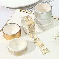 6Rolls/Set Flower Plant Washi Tape Decorative Adhesive Tape Gold Foil Masking Tape Sticker Scrapbooking New DIY Diary Gifts 1