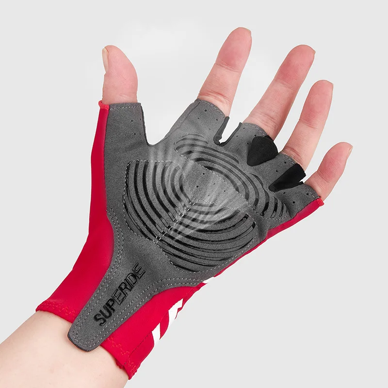 SUPERIDE Men Women Half Finger Riding Cycling Gloves Sports Anti-sweat Road Bike Gloves Padded Shockproof MTB Bicycle Gloves 6