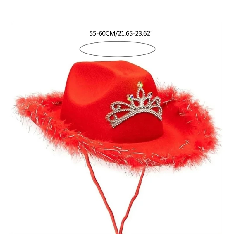 Women Bridal Shower Cowgirl Hat Carnivals Party Cap Headdress Stage Props Hat