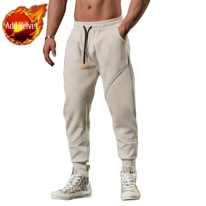 Pantalones deportivos lisos recortados para hombre, pantalones holgados de algodón para otoño e invierno, tallas XXL, nuevos artículos en pantalones deportivos coreanos Y2k para hombre
