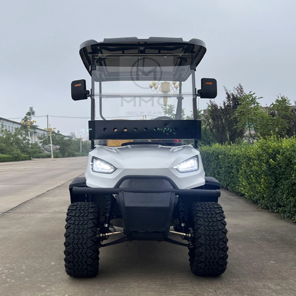 Comodo Carrello Da Golf Bianco 48V 4 Ruote 2 Posti Qualità 4000W Motore Golf Scooter Carrello Elettrico 2 Passeggeri Viaggio Golf Cart