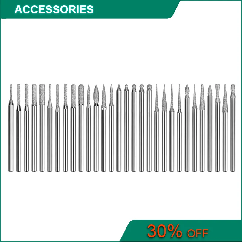 30PcssetDiamondBurrBitsDrillKitForEngravingCarvingCardHot