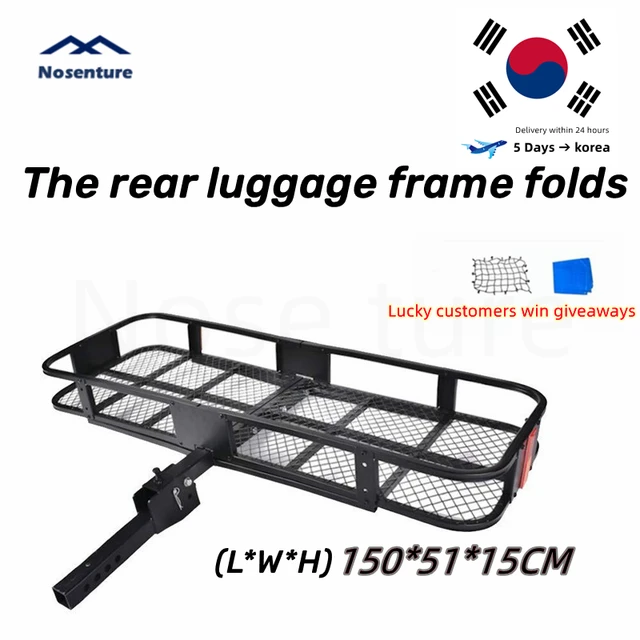 Upgrade your car with the Car Back Cargo CarrierRear Hitch Tray Luggage Basket 150cm*52cm Off-road Rack