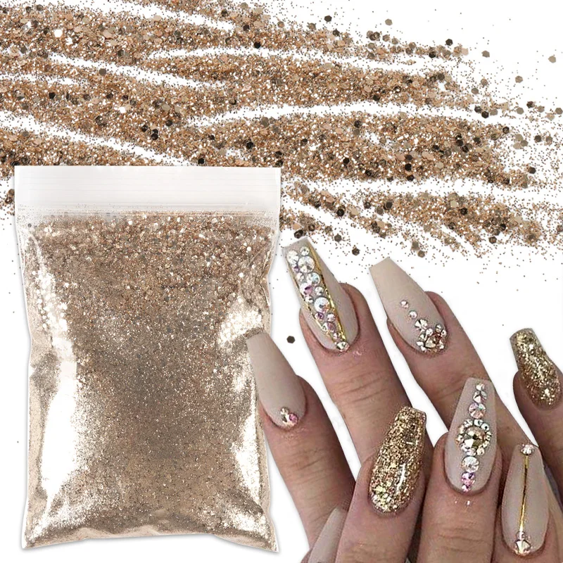 Chunky Gold Glitter Nail Polish — free download