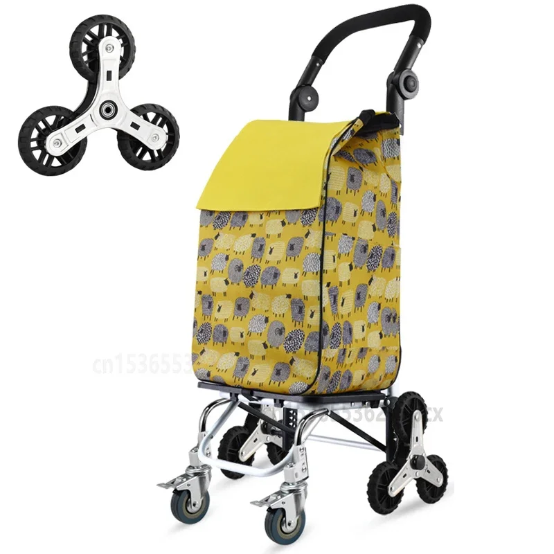 

New Trolley cart on Wheels Woman shopping cart Foldable shopping basket elderly Climb Stairs Trailer Portable cart shopping bags