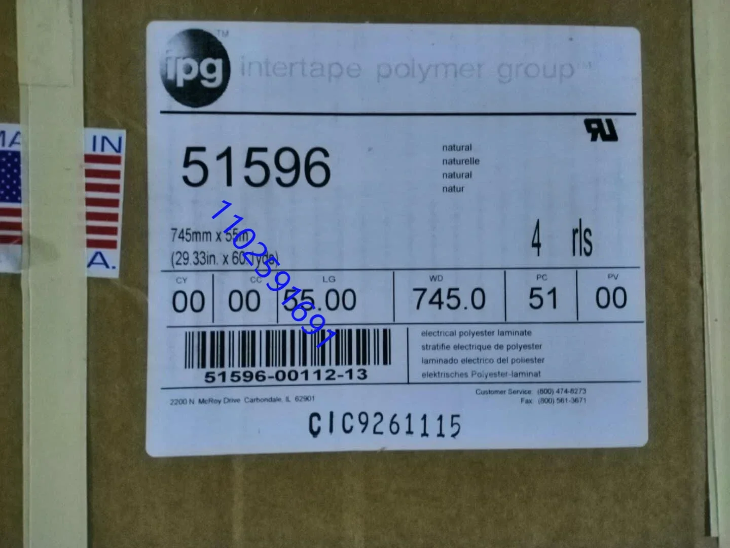 

Original 10mm 82M 19mm 25.4mm IPG 51596 Tape American Intertape51596 Ink Adhesion Test