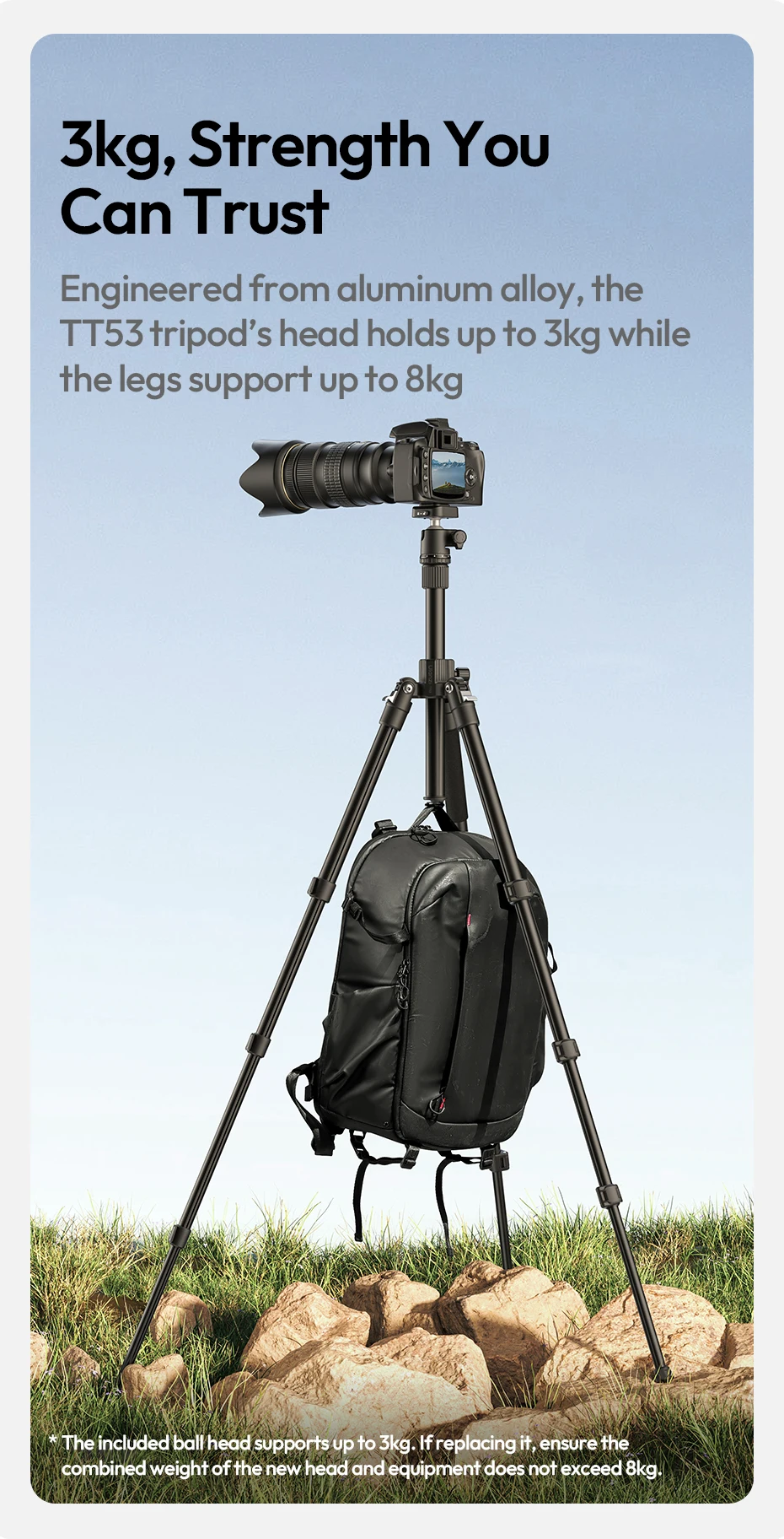 Traveler-Uka Tripod Portable Tripod Selfie Stick for DSLR Camera for Travel Phot