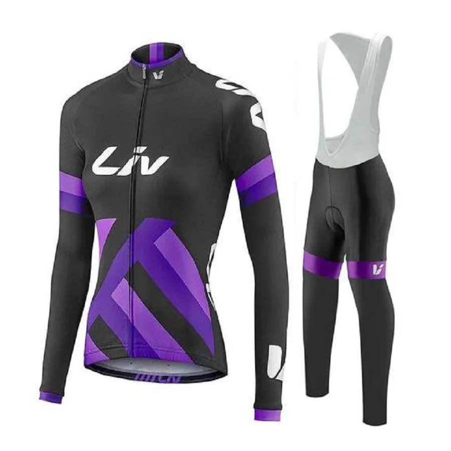 LIV 여성용 사이클링 저지 세트, 트라이애슬론 팀 2022, 긴 소매 사이클링 의류, 자전거 유니폼, MTB 로파 시클리스모