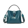 Real Oil Wax Leather Women's Bucket Bag Casual and Simple Handbag Large Capacity Ladies Cowhide Fashionable Crossbody Tote Bag 3