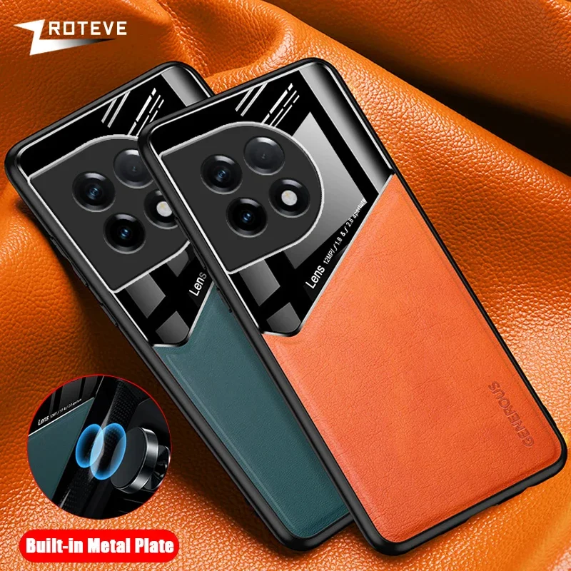 Elegant Zroteve PU Leather Magnetic Car Mount Phone Case