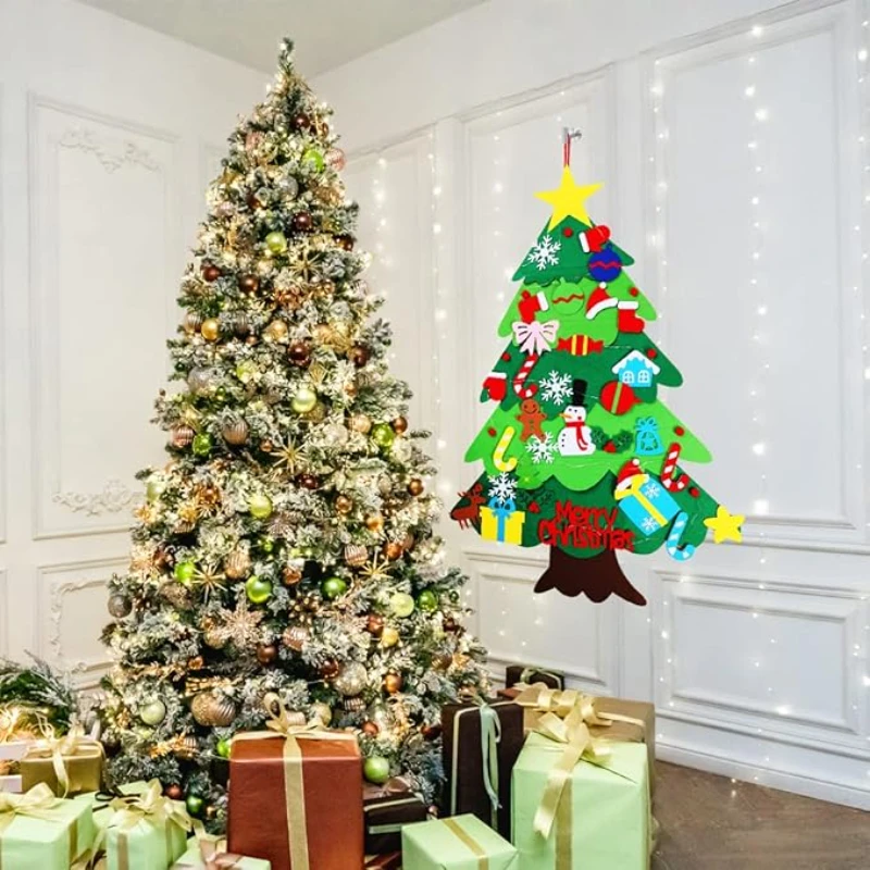 DIY Felt Christmas Tree Christmas Decoration for Home Navidad Noel New Year Ornaments Santa Claus Xmas Kids Gifts christmas tree ornaments