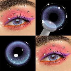 Vibrant Fashion Party Colored Contact Lenses - Blue & Red, 6 - Month Wear, 2 - Pack (Monaco Violet)