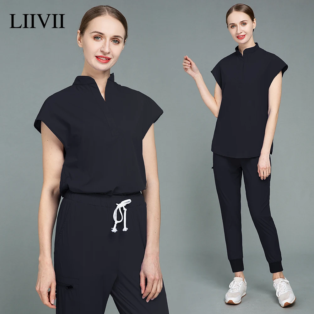 Short Sleeved Vneck Scrubs Tops Jogging Pants Dentist Uniform Pet