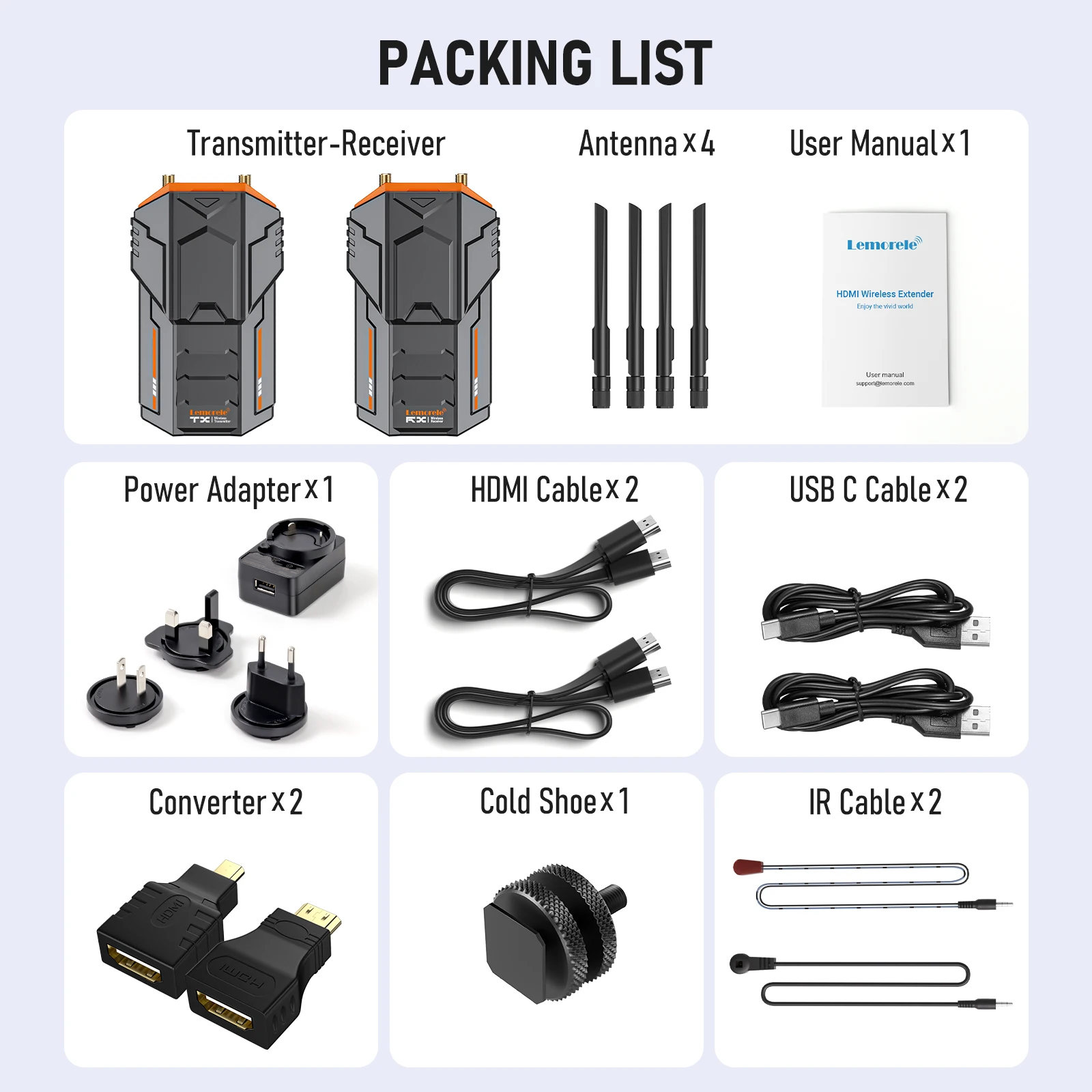 FPV Transmitter Receiver FPV Accessories Lemorele R100 5.8Ghz HDMI Extender kit Wireless Transmitter and Receiver