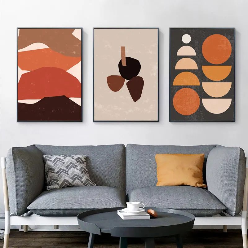 

Modern Abstract Geometric Wall Art Sun Moon Canvas Painting Nordic Posters and Prints Rainbow Picture for Living Room Home Decor